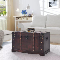 vidaXL - Schatkist - vintage - stijl - 66x38x40 - cm - hout