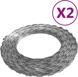 vidaXL - Scheermesprikkeldraad - 2 - st - BTO-22 - 100 - m - staal