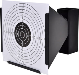 vidaXL Schietkast trechtervormig met 100 papieren targets 14 cm