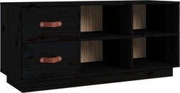 vidaXL - Schoenenbank - 100x34x45 - cm - massief - grenenhout - zwart