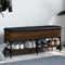 vidaXL - Schoenenbank - 102x32x45 - cm - bewerkt - hout - bruin - eikenkleur
