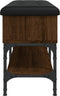 vidaXL - Schoenenbank - 102x32x45 - cm - bewerkt - hout - bruin - eikenkleur