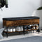 vidaXL - Schoenenbank - 102x32x45 - cm - bewerkt - hout - gerookt - eikenkleurig