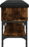 vidaXL - Schoenenbank - 102x32x45 - cm - bewerkt - hout - gerookt - eikenkleurig