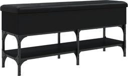 vidaXL - Schoenenbank - 102x32x45 - cm - bewerkt - hout - zwart