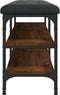 vidaXL - Schoenenbank - 102x32x47 - cm - bewerkt - hout - bruin - eikenkleur