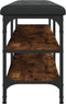 vidaXL - Schoenenbank - 102x32x47 - cm - bewerkt - hout - gerookt - eikenkleurig