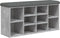 vidaXL - Schoenenbank - 102x32x50 - cm - bewerkt - hout - betongrijs