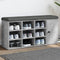 vidaXL - Schoenenbank - 102x32x50 - cm - bewerkt - hout - betongrijs