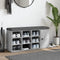 vidaXL - Schoenenbank - 102x32x50 - cm - bewerkt - hout - betongrijs