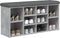 vidaXL - Schoenenbank - 102x32x50 - cm - bewerkt - hout - betongrijs