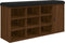 vidaXL - Schoenenbank - 102x32x50 - cm - bewerkt - hout - bruin - eikenkleur