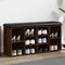 vidaXL - Schoenenbank - 102x32x50 - cm - bewerkt - hout - bruin - eikenkleur