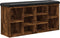 vidaXL - Schoenenbank - 102x32x50 - cm - bewerkt - hout - gerookt - eikenkleurig