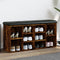 vidaXL - Schoenenbank - 102x32x50 - cm - bewerkt - hout - gerookt - eikenkleurig