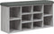 vidaXL - Schoenenbank - 102x32x50 - cm - bewerkt - hout - grijs - sonoma - eikenkleur