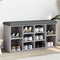 vidaXL - Schoenenbank - 102x32x50 - cm - bewerkt - hout - grijs - sonoma - eikenkleur