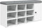 vidaXL - Schoenenbank - 102x32x50 - cm - bewerkt - hout - wit