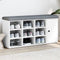 vidaXL - Schoenenbank - 102x32x50 - cm - bewerkt - hout - wit