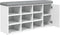 vidaXL - Schoenenbank - 102x32x50 - cm - bewerkt - hout - wit