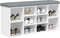 vidaXL - Schoenenbank - 102x32x50 - cm - bewerkt - hout - wit