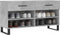 vidaXL - Schoenenbank - 102x35x55 - cm - bewerkt - hout - betongrijs
