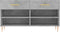 vidaXL - Schoenenbank - 102x35x55 - cm - bewerkt - hout - betongrijs