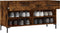 vidaXL - Schoenenbank - 102x35x55 - cm - bewerkt - hout - gerookt - eikenkleurig