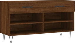 vidaXL - Schoenenbank - 102x35x55 - cm - bewerkt - hout - sonoma - eikenkleurig