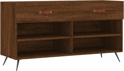 vidaXL - Schoenenbank - 102x35x55 - cm - bewerkt - hout - sonoma - eikenkleurig