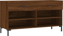 vidaXL - Schoenenbank - 102x35x55 - cm - bewerkt - hout - sonoma - eikenkleurig