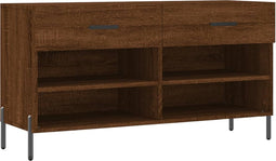 vidaXL - Schoenenbank - 102x35x55 - cm - bewerkt - hout - sonoma - eikenkleurig