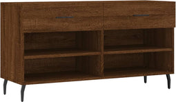 vidaXL - Schoenenbank - 102x35x55 - cm - bewerkt - hout - sonoma - eikenkleurig