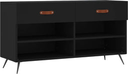 vidaXL - Schoenenbank - 102x35x55 - cm - bewerkt - hout - zwart