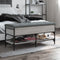 vidaXL - Schoenenbank - 102x42x45 - cm - bewerkt - hout - grijs - sonoma - eikenkleur