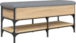 vidaXL - Schoenenbank - 102x42x45 - cm - bewerkt - hout - sonoma - eikenkleurig