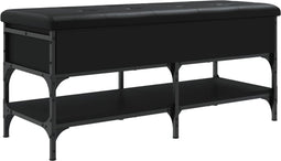 vidaXL - Schoenenbank - 102x42x45 - cm - bewerkt - hout - zwart