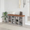 vidaXL - Schoenenbank - 103x30x48 - cm - bewerkt - hout - betongrijs