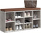 vidaXL - Schoenenbank - 103x30x48 - cm - bewerkt - hout - betongrijs