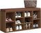 vidaXL - Schoenenbank - 103x30x48 - cm - bewerkt - hout - bruin - eikenkleur