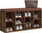 vidaXL - Schoenenbank - 103x30x48 - cm - bewerkt - hout - gerookt - eikenkleurig