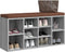 vidaXL - Schoenenbank - 103x30x48 - cm - bewerkt - hout - grijs - sonoma - eikenkleur