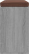 vidaXL - Schoenenbank - 103x30x48 - cm - bewerkt - hout - grijs - sonoma - eikenkleur