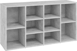 vidaXL - Schoenenbank - 103x30x54,5 - cm - bewerkt - hout - betongrijs