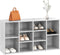 vidaXL - Schoenenbank - 103x30x54,5 - cm - bewerkt - hout - betongrijs