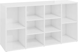 vidaXL - Schoenenbank - 103x30x54,5 - cm - bewerkt - hout - hoogglans - wit