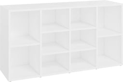 vidaXL - Schoenenbank - 103x30x54,5 - cm - bewerkt - hout - wit