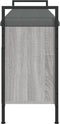 vidaXL - Schoenenbank - 105,5x32x57,5 - cm - bewerkt - hout - grijs - sonoma
