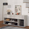 vidaXL - Schoenenbank - 105x30x45 - cm - bewerkt - hout - betongrijs