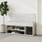 vidaXL - Schoenenbank - 105x30x45 - cm - bewerkt - hout - betongrijs